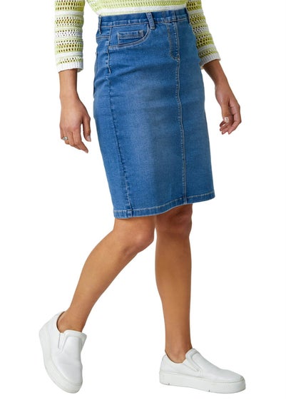 Roman Denim Cotton Denim Stretch Skirt