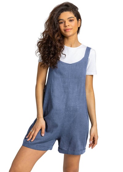 Roman Grey Shoulder Tie Cotton Playsuit