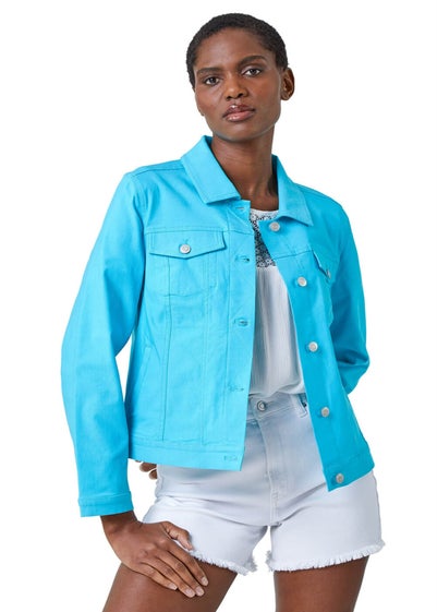 Roman Turquoise Stretch Pocket Detail Jacket