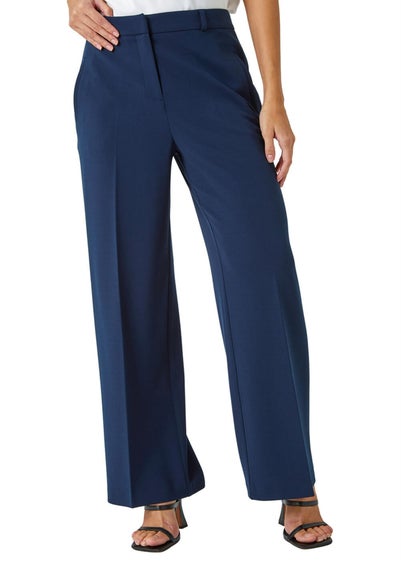 Roman Navy Wide Leg Premium Stretch Trousers