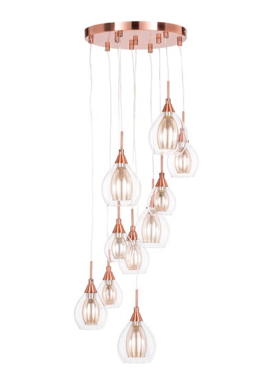 BHS Carmella 10 Light Cluster Copper (Adjustable 80-115cm x 35cm)