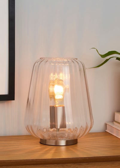 BHS Clear Glass Table Lamp (23cm x 20cm)