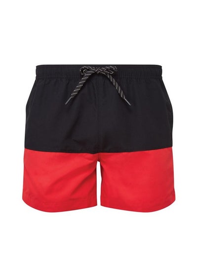 Asquith & Fox Black/Red Swim Shorts