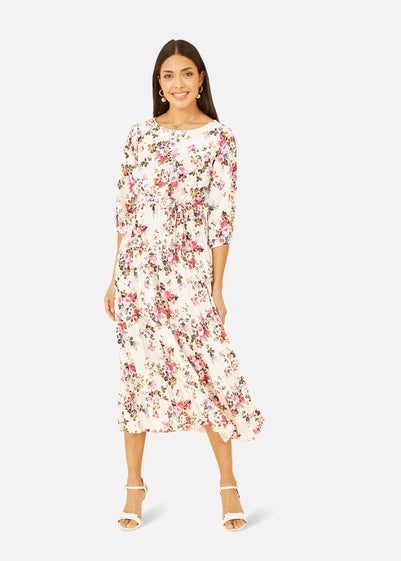 Yumi White Long Sleeve Floral Maxi Dress