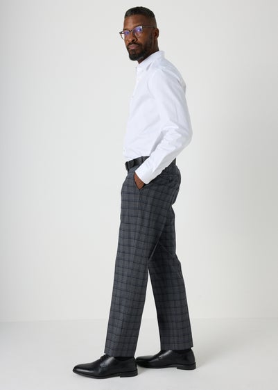 Taylor & Wright Grey Check Regular Fit Flexi Waist Trousers