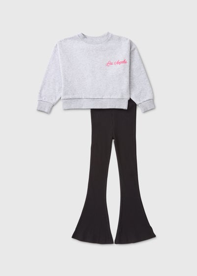 Girls Grey LA Sweatshirt & Leggings Set (7-15yrs)