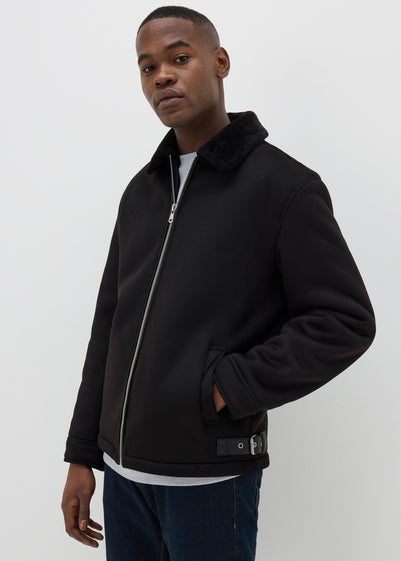 Black Shearling Aviator Jacket