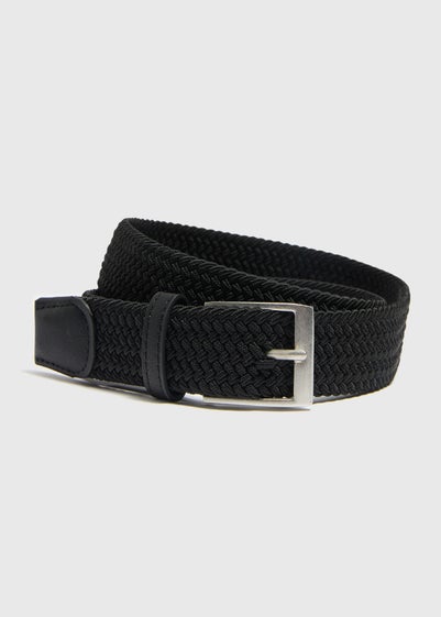 Black Woven Stretch Belt