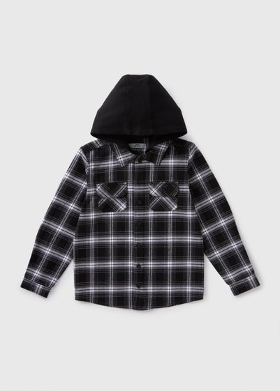 Boys Black Check Shacket (7-15yrs)