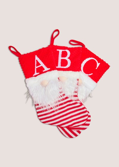 Red Alphabet Gnome Stockings