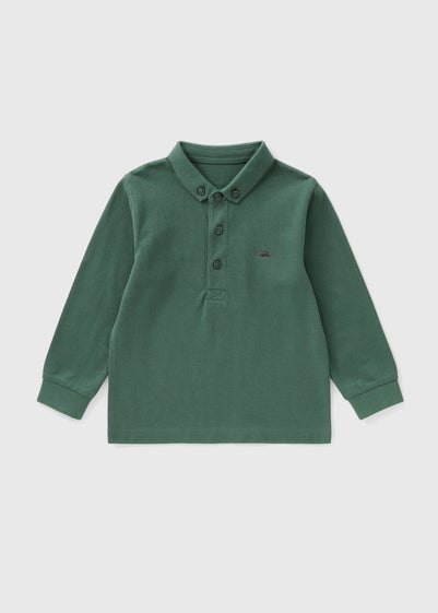 Boys Green Long Sleeve Polo Shirt (1-7yrs)