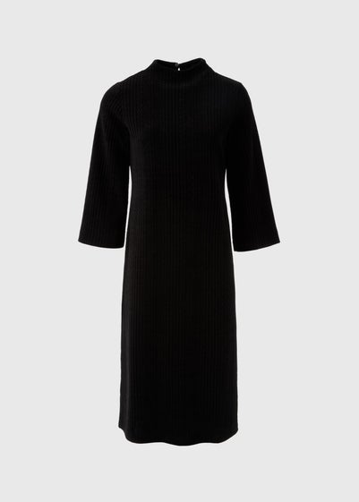 Et Vous Black Cable Knit Midi Dress