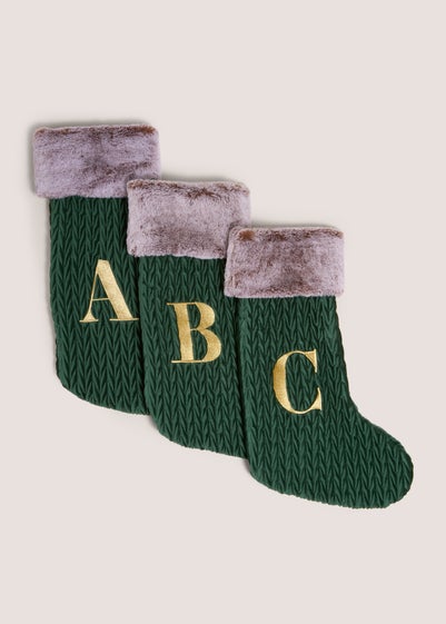 Winter Poem Green Alphabet Stocking