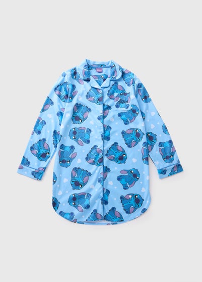 Disney Stitch Girls Blue Shirt Nightie (Younger 4-12yrs)