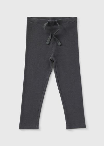 Girls Charcoal Ribbed Leggings (1-7yrs)