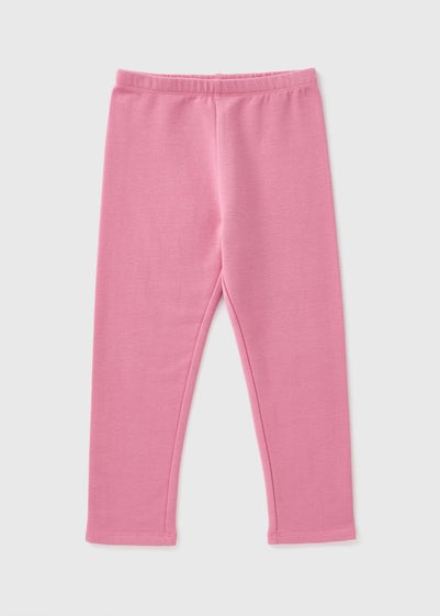 Girls Pink Brushed Leggings (1-7yrs)