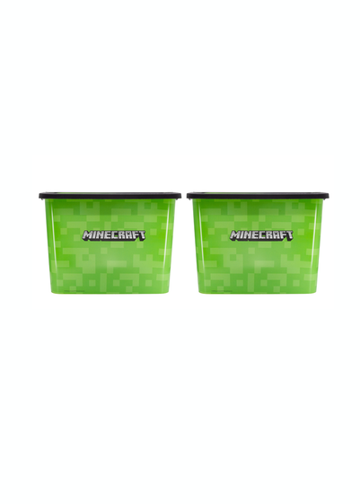 Minecraft Green Storage Box 23L Set of 2