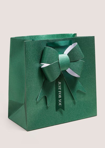 Winter Poem Green Bow Gift Bag