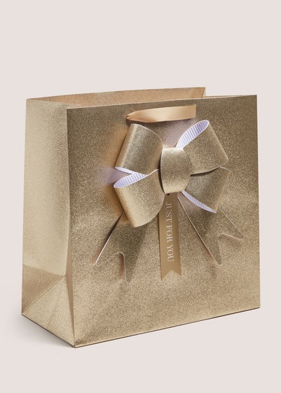 Winter Poem Gold Bow Gift Bag