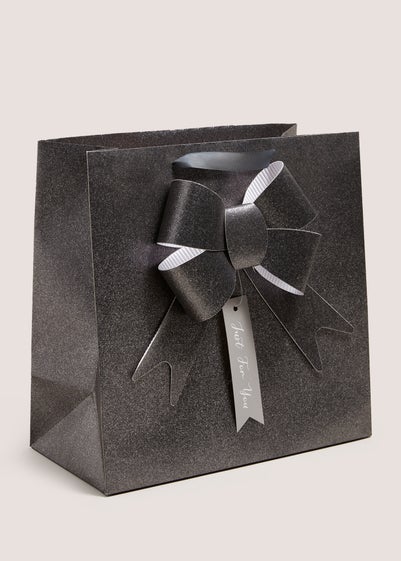 Wondrous Grey Bow Gift Bag