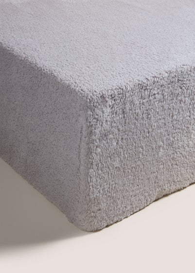 Grey Teddy Fleece Bed Sheet