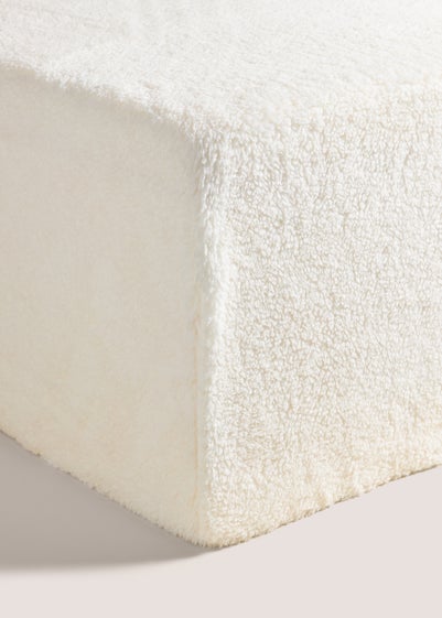 Cream Teddy Fleece Bed Sheet