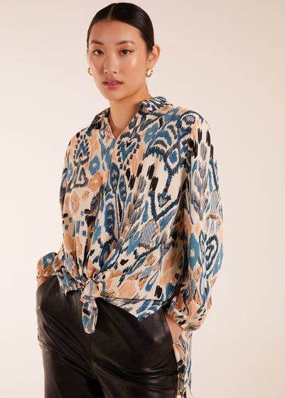 Blue Vanilla Blue Abstract Printed Shirt