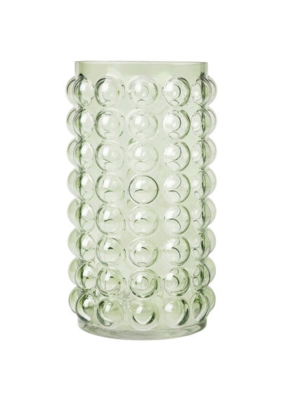 BHS Light Green Clear Bobble Glass Vase - One Size