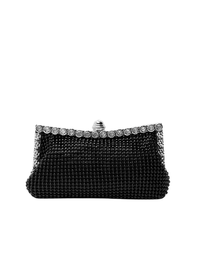 Where's That From Black Caroline Crystal Embellished Evening Clutch Bag