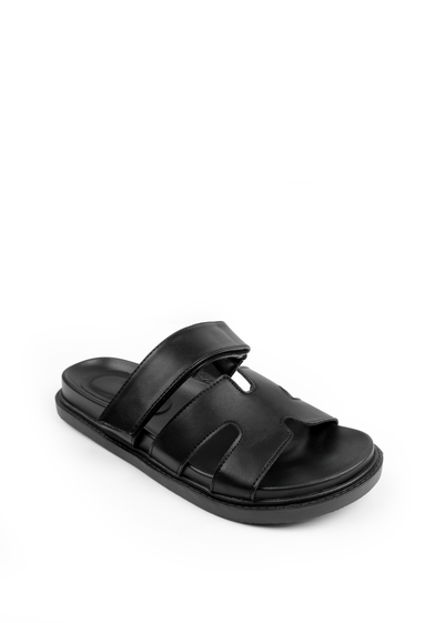 Where's That From Black Pu Adagio Strappy Sandals