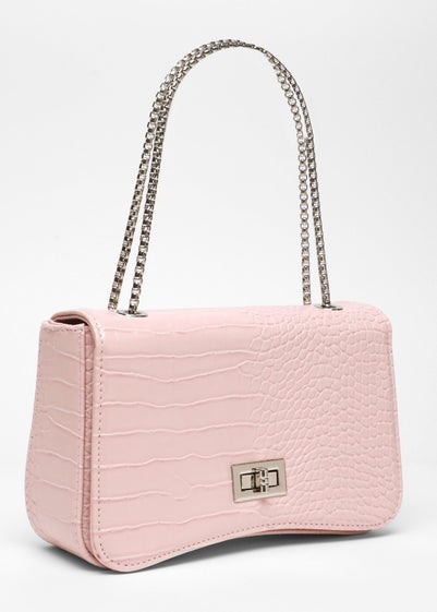 Quiz Pink Croc Cross Body Bag