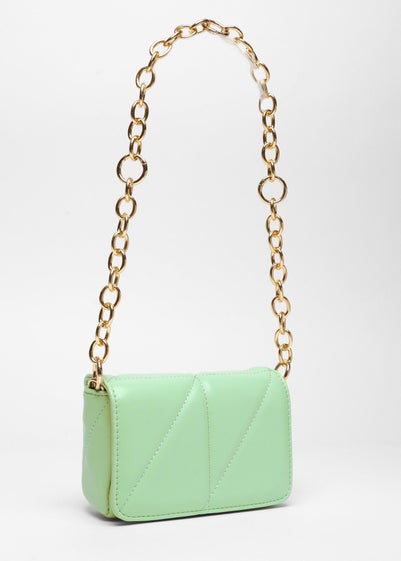 Quiz Green Faux Leather Mini Shoulder Bag