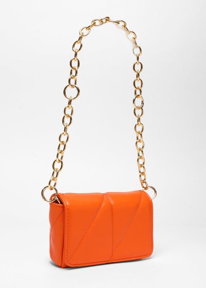 Quiz Orange Faux Leather Mini Shoulder Bag