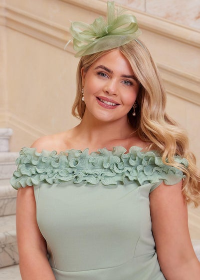 Quiz Green Bow Loop Disk Fascinator