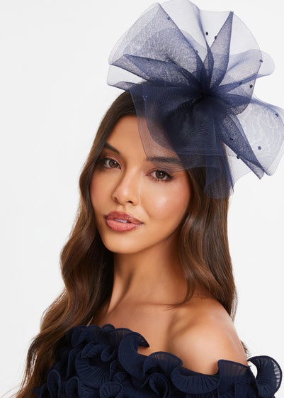 Quiz Navy Diamante Headband Fascinator