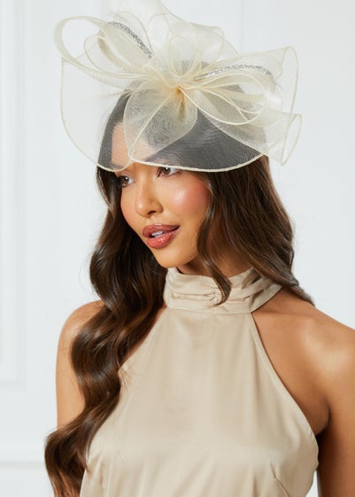 Quiz Cream Diamante Trim Headband Fascinator