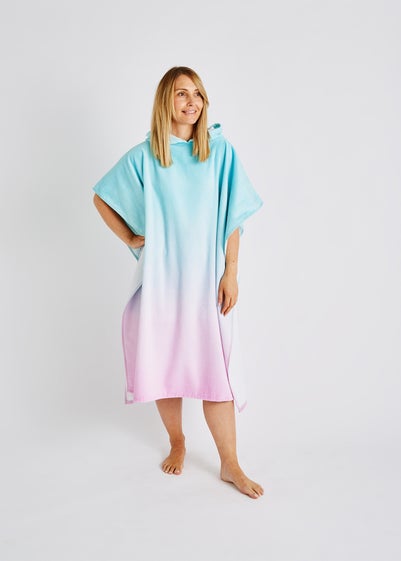 Catherine Lansfield Pink Ombre Hooded Towel Poncho