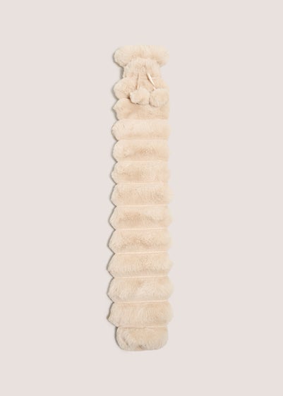 White Faux Fur Long Hot Water Bottle