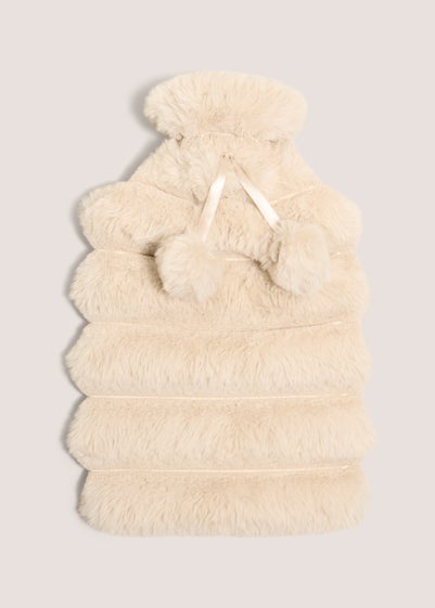 White Fur Hot Water Bottle