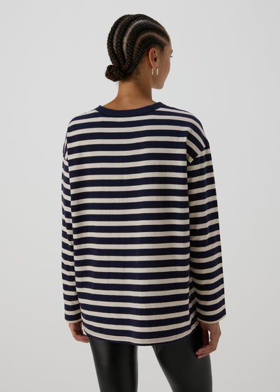 Navy Relaxed Striped T-Shirt