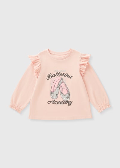 Girls Pink Ballerina T-Shirt (1-7yrs)