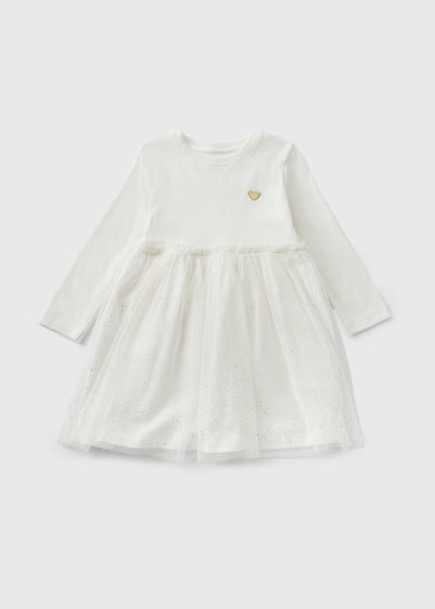 Girls Cream Mesh Tutu Dress (1-7yrs)