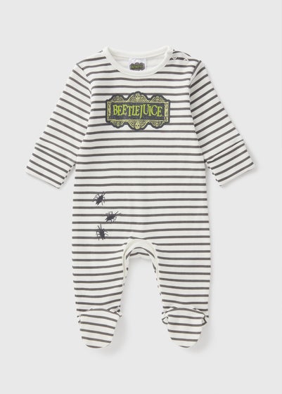 Baby White Beetlejuice Sleepsuit (Newborn-18mths)