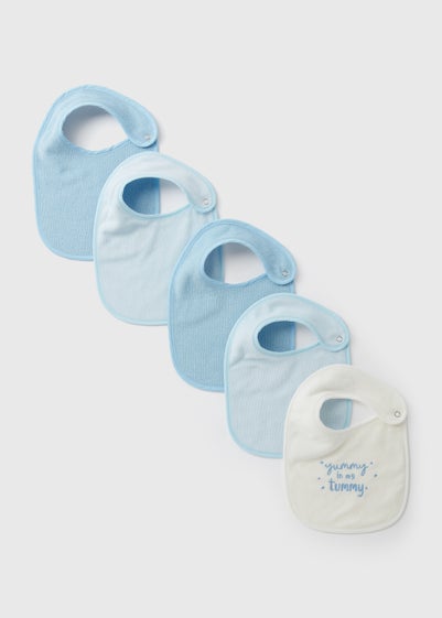 5 Pack Baby Blue Bibs