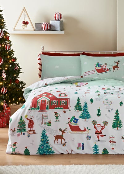 Joyful Christmas Print Duvet Set