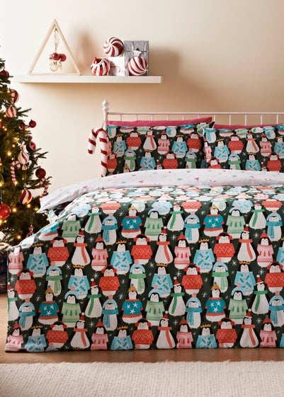 Multicoloured Penguin Duvet Set