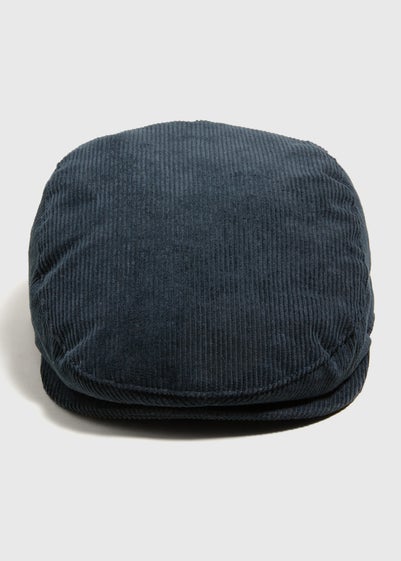 Boys Navy Corduroy Flat Cap (3-10ys)