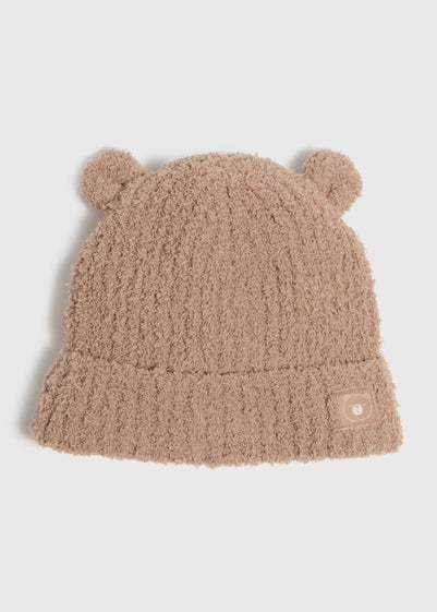 Baby Brown Fluffy Bear Beanie (Newborn-24mths)