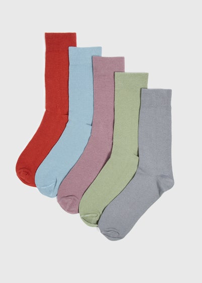 5 Pack Multicolour Plain Socks