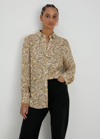 Cream Paisley Viscose Shirt